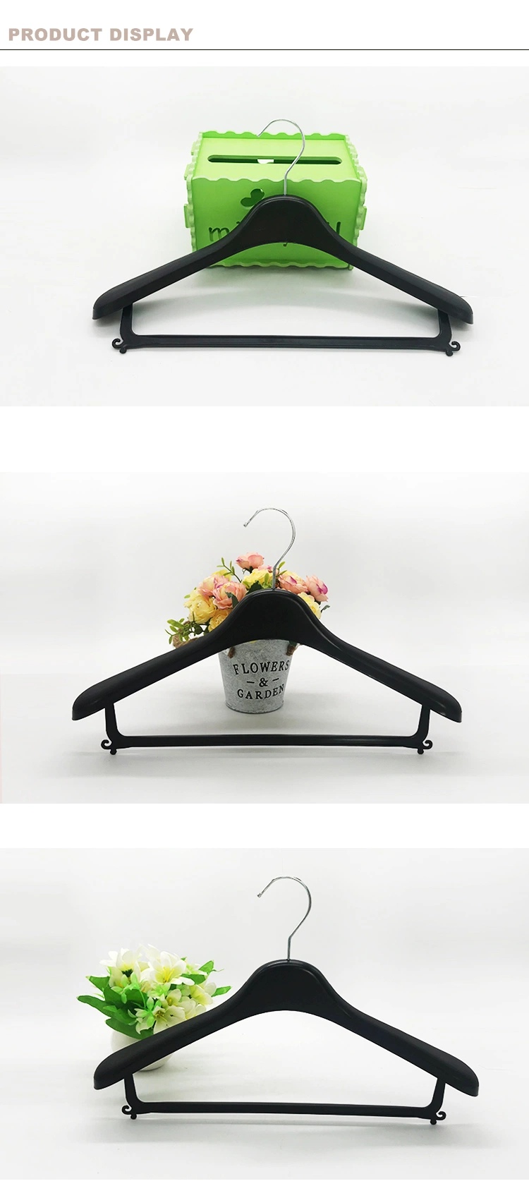 Plastic Suit Top Cloth Coat Garment Hanger for Women Jacket with Metal Hook